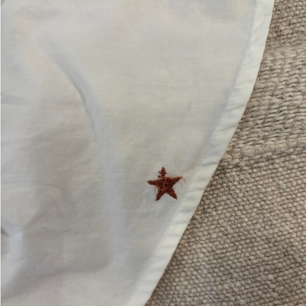 NWT Scotch & Soda Maison Scotch Embroidered Star Shirt Cream Copper M FLAWED - Picture 7 of 7